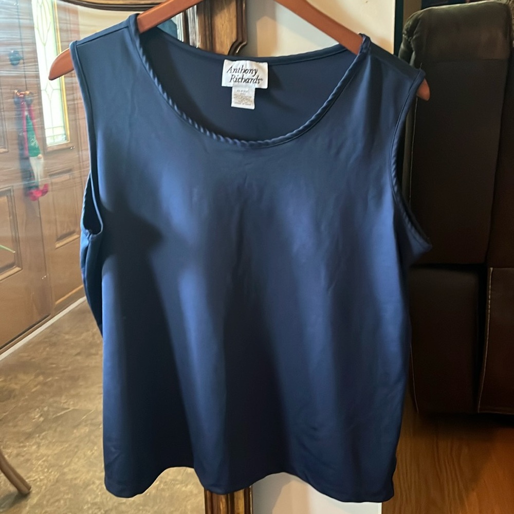 Anthony Richards Dark Navy Blue Sleeveless Tank Top LP
